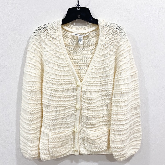 Diane Von Furstenberg Sweaters - DVF Roth Wool Cream Cardigan Sweater